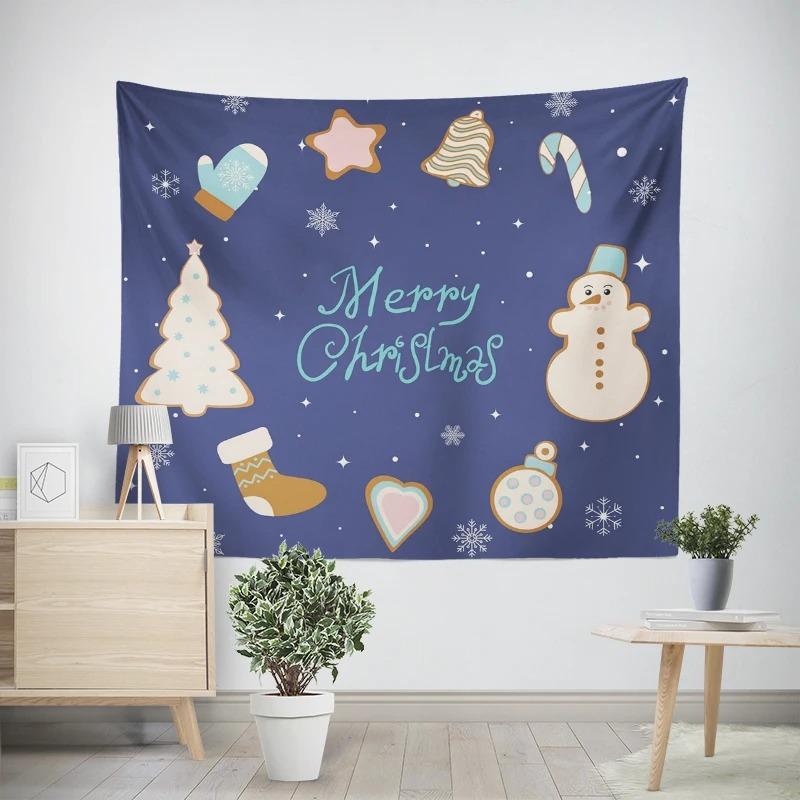 Tapeçaria decorativa com estampa de doces e café para sala de estar e quarto, Natal e Ano Novo