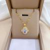**Lively Women's Necklace: Titanium Steel & Gold-Plated Copper Clavicle Chain**