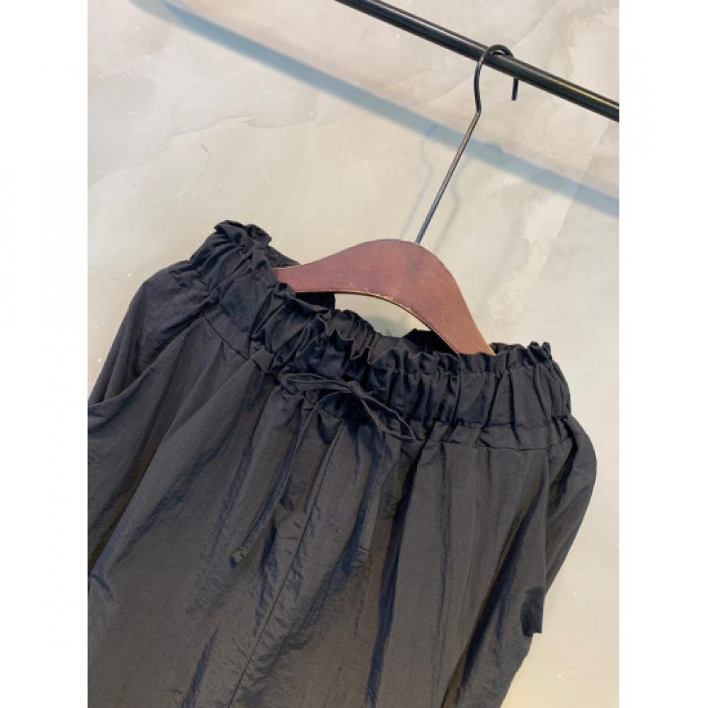 C S In The Room blaCk Label tIny bandIng StrIng poCket Long Skirt 4Color