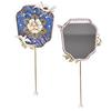 Multicolor DIY Chinese Fan Song Brocade DIY Accessories Mini Handhold Fan Photo Props with Mini Mirror Hand Made Makeup Mirror