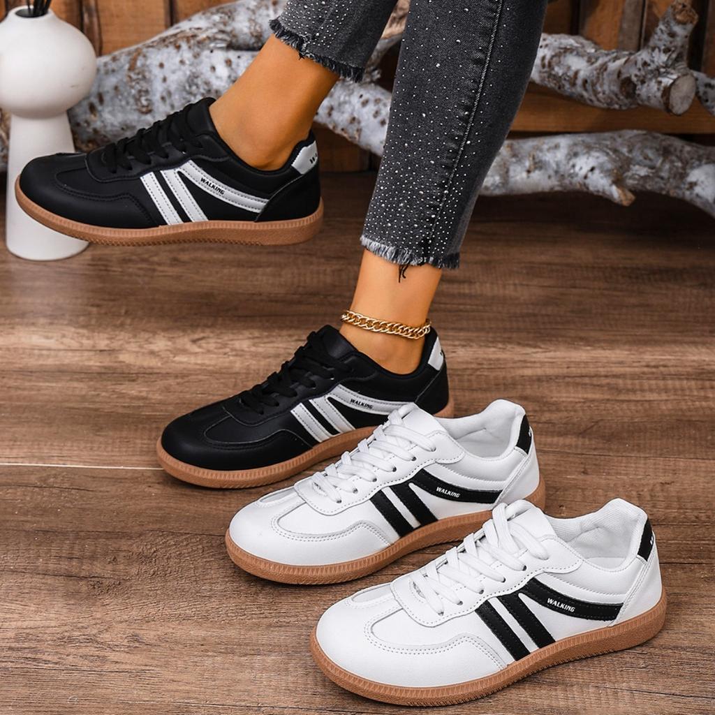 Fashion Women Fashion Casual Flats Sneakers Ladies Outdoor Walking Shoes Women Comfortable Classical Shoes Black White Sneakers Women