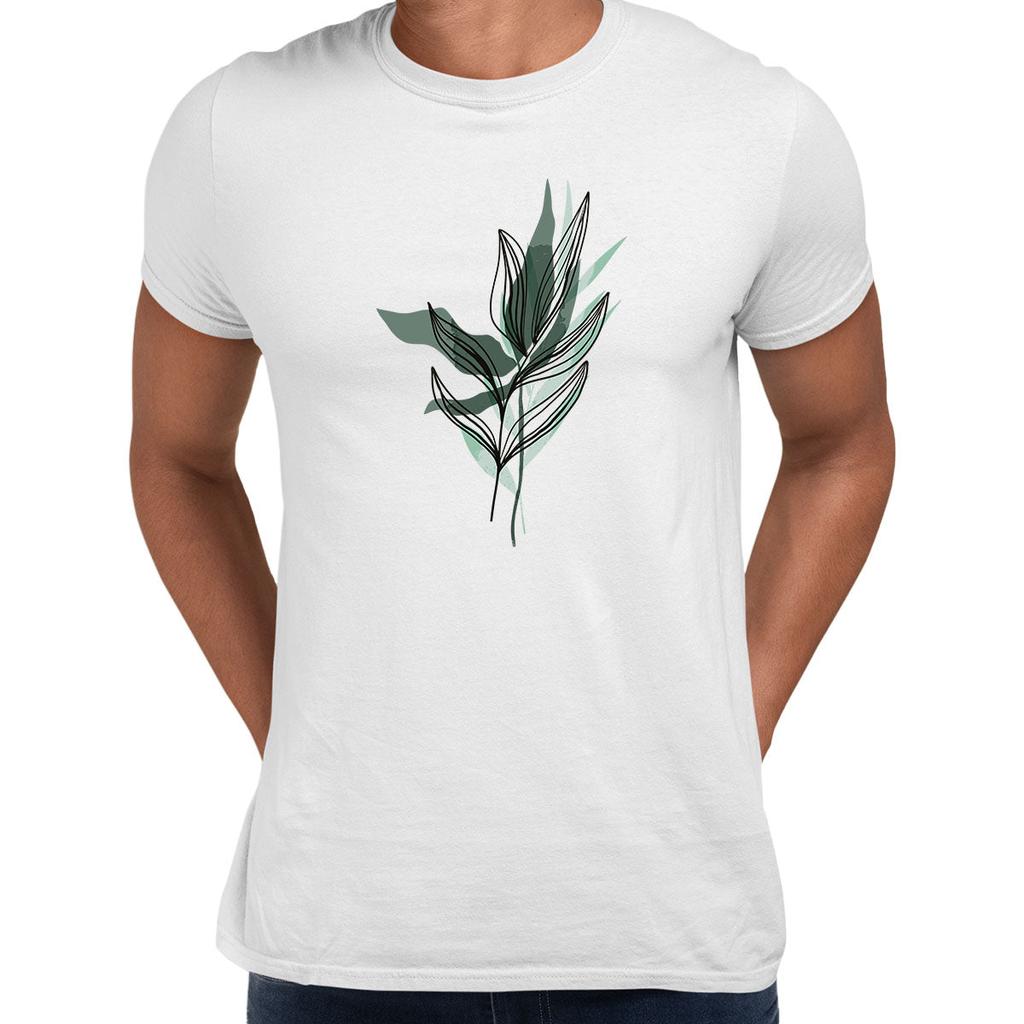Summer Leaf Floral T-Shirt Colorful Art Print Botanical Plant Women Kids Unisex Tops