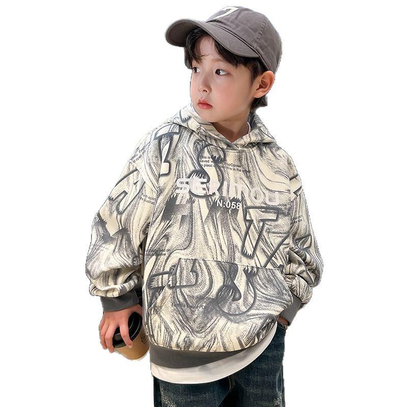 Boys' 2025 Spring & Autumn Hooded Sweatshirt - Trendy Children's Fashion for Middle & Big Kids