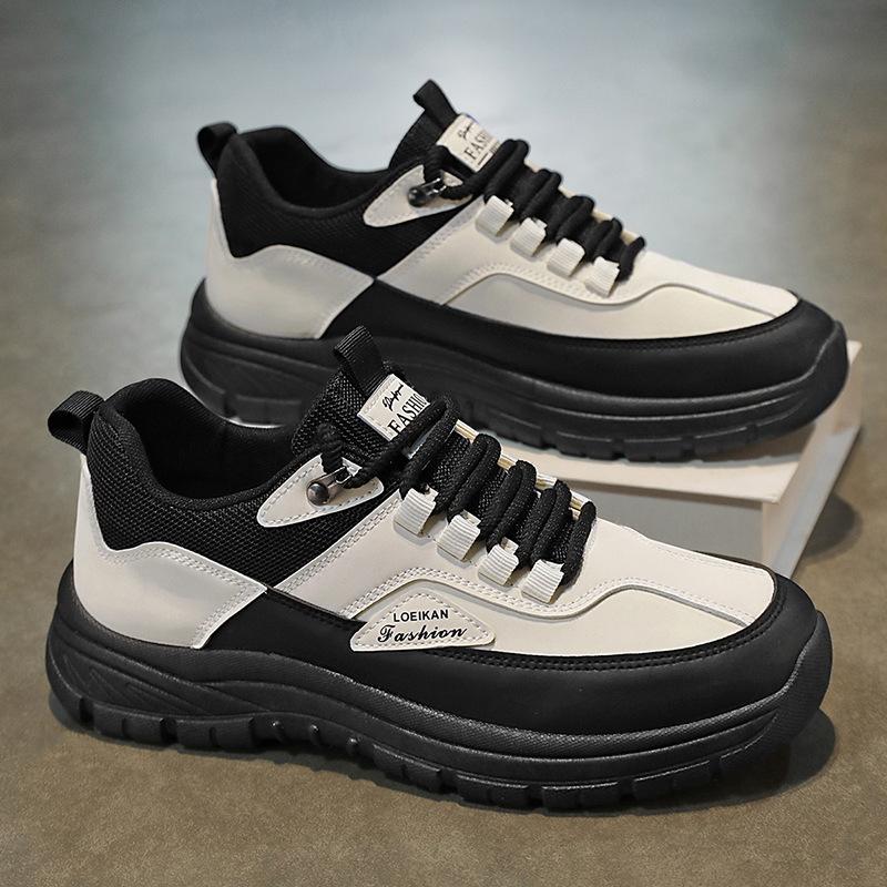 

Мужская обувь большого размера 2025 года, весна, новая мода, британская обувь в стиле ретро, водонепроницаемая повседневная обувь для спорта на открытом воздухе 39 белый