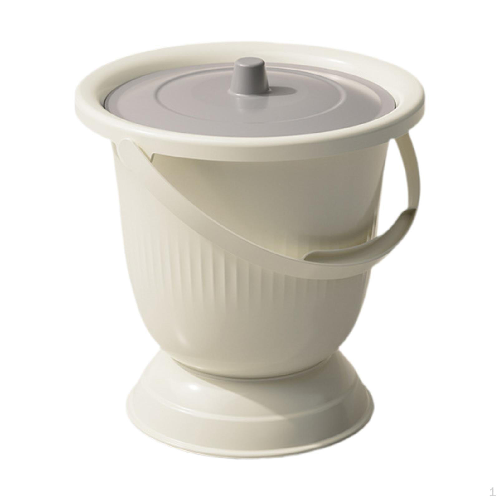 

Нічний горщик з кришкою приліжковий сечоприймач відро для домашнього використання White Gray