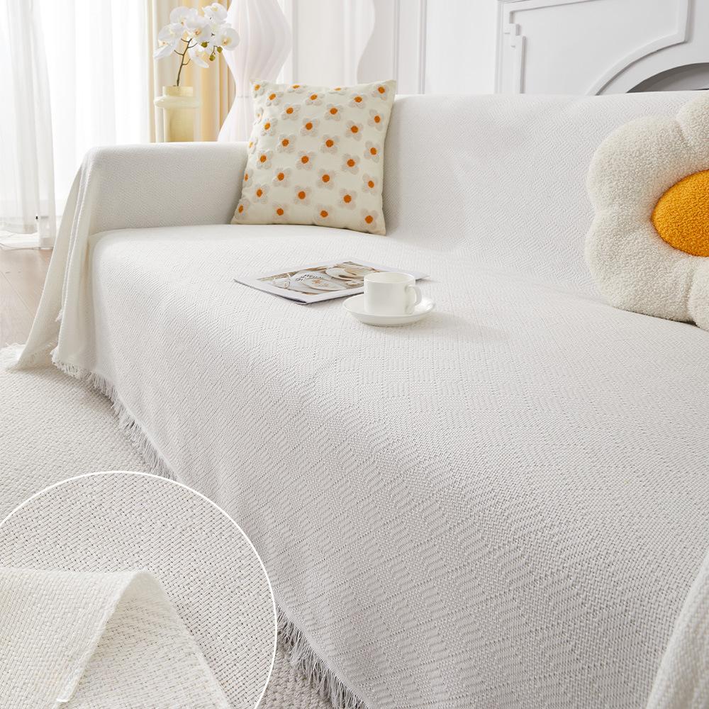 Nordic Ins Wind Sand Hair Towel Full Cover Cloth Cotton Dust Cover Sofa Cover Blanket Four Seasons General Sofa Cushion Cover Cover