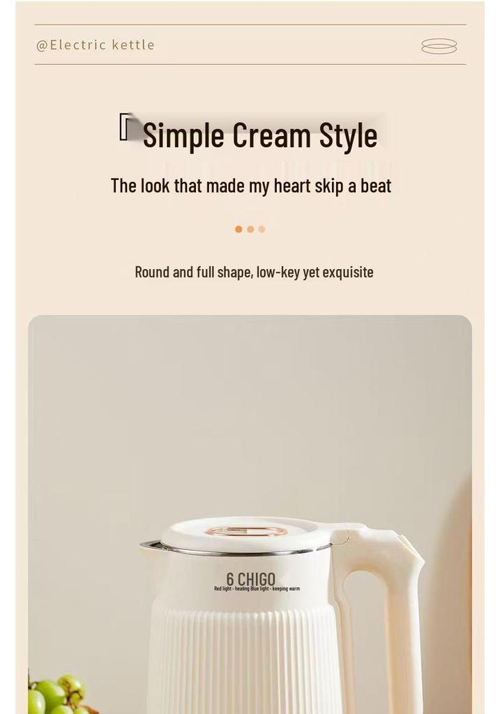 Zhigao Household Electric Kettle with Auto Power-off, Large Capacity, and Insulation for Dormitories.