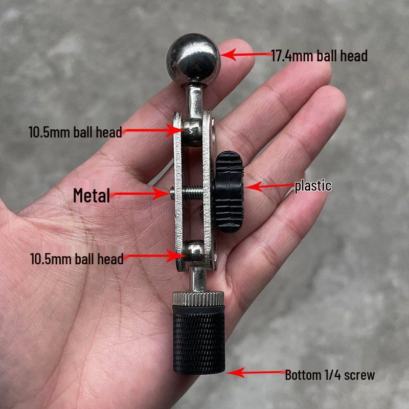 17mm Ball Head to 1/4" Phone Holder Replacement Pan Tilt Swivel Adapter