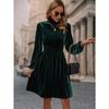 Herbst Winter Damen Samt Langarm Modische Freizeitkleider