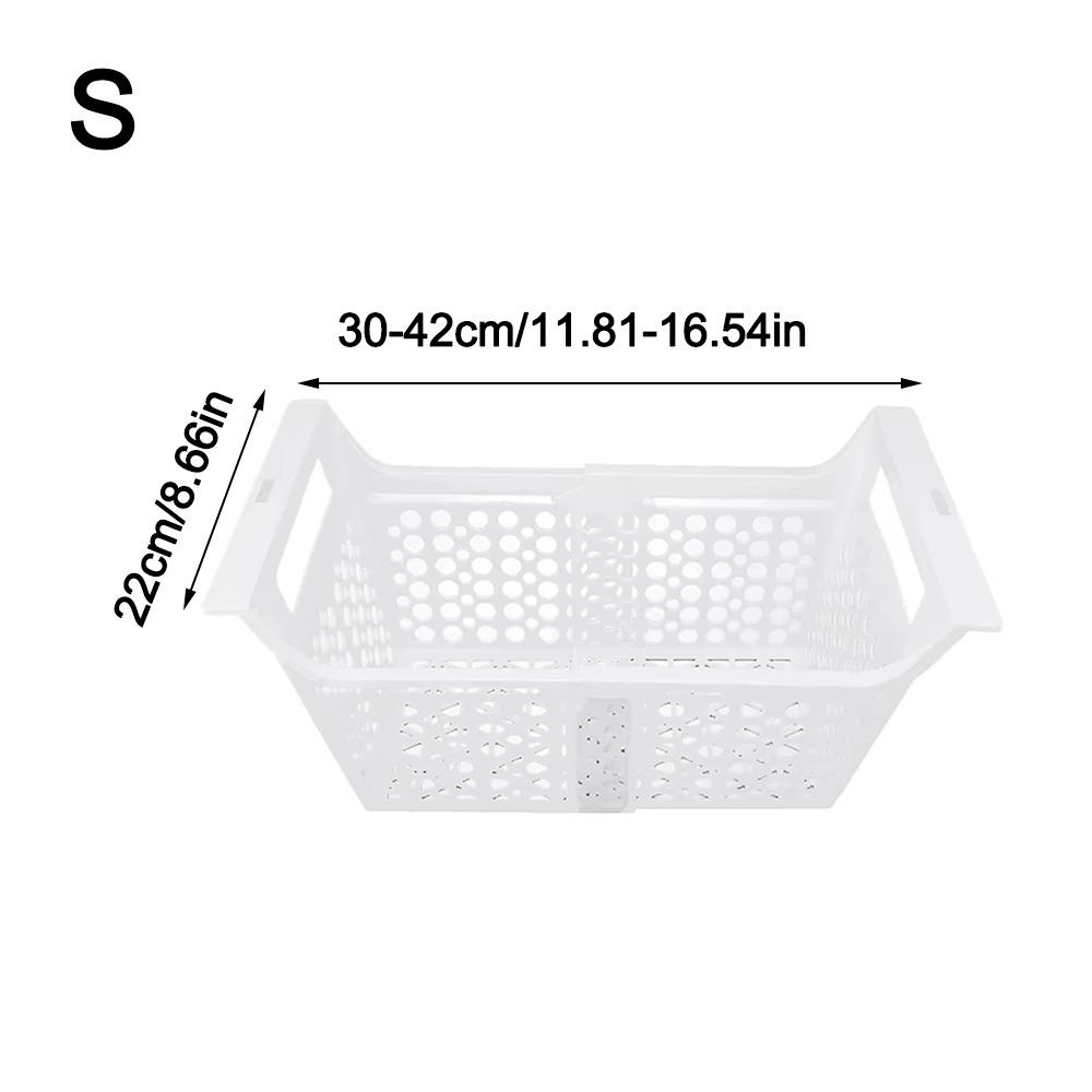 Double Doors Freezer Basket Retractable Refrigerator Basket New Refrigerator Storage Organizer