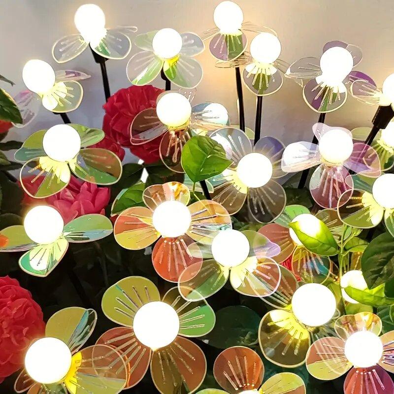 1PC Solar Firefly Flower LED Lights,Outdoor Waterproof 2 Modes Decoration Lamp,Landscape Lighting For Garden,Lawn,Patio,Pathway