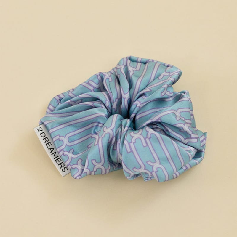 2DREAMERS Flowing Grid Silk Scrunchie
