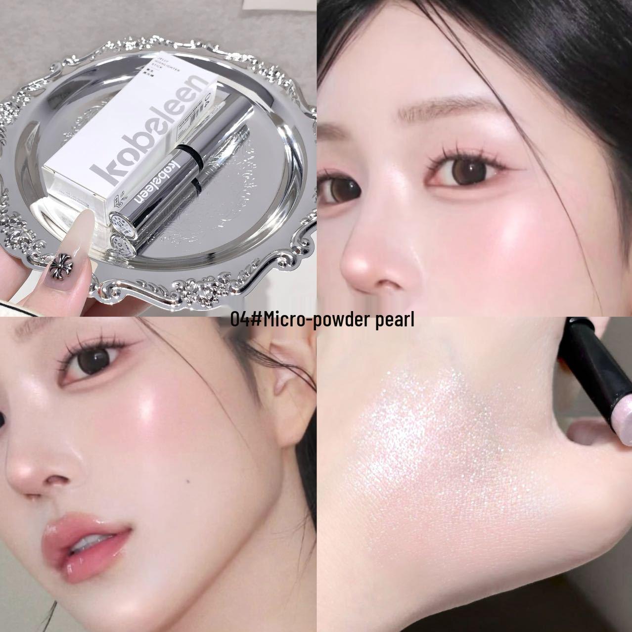 Kobeleen Jelly Highlighter Stick - Fine Glitter Translucent Eye Makeup for a Dewy Korean-Style Look. 2g