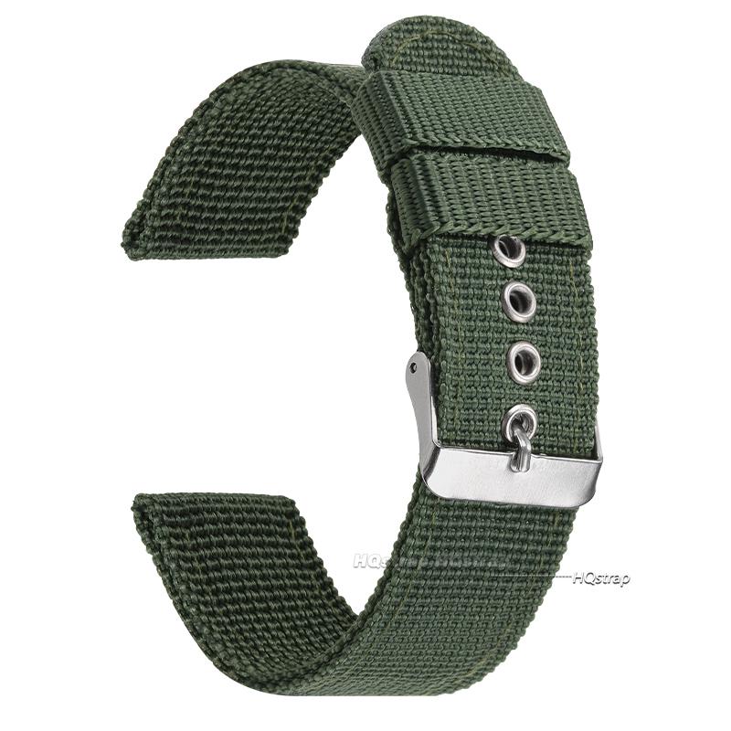 16mm 18mm 20mm 22mm Nylon Armee Sportband Nylon Stoff Gürtel Zubehör Dornschließe Bänder Schwarz Kaffee Blau Grün Uhrenarmband