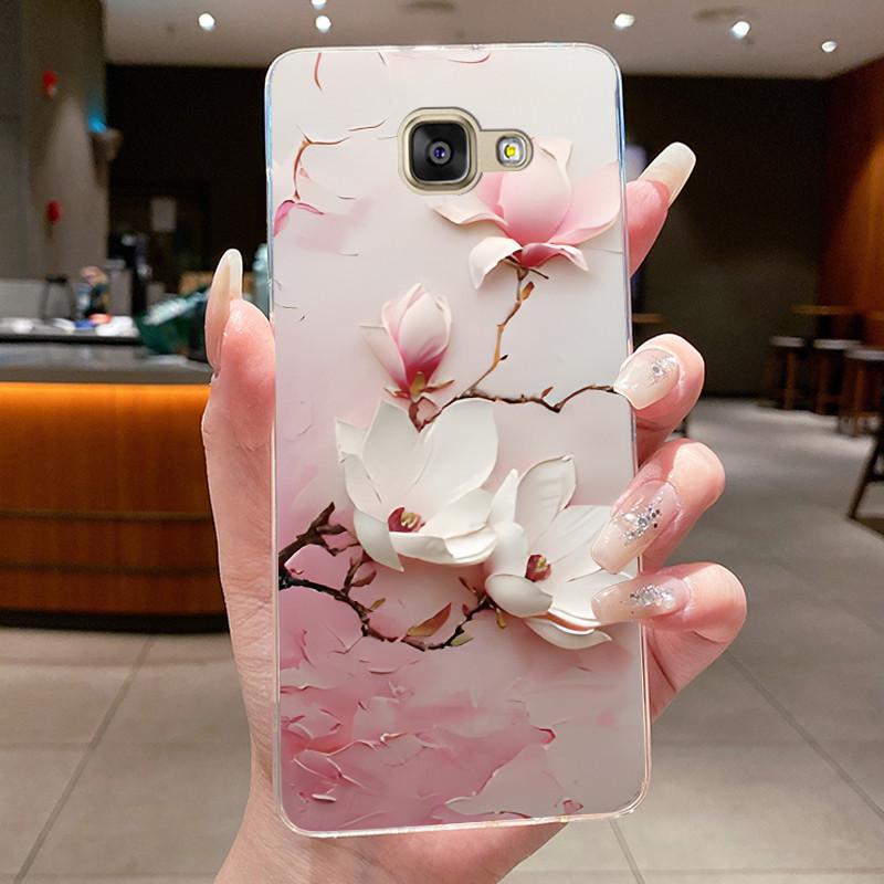 For Samsung Galaxy A5 2016 A3 2016 A7 2017 Case Flower Butterfly Soft Silicone Clear TPU Cover For Samsung A3 A5 2017 Cases Capa