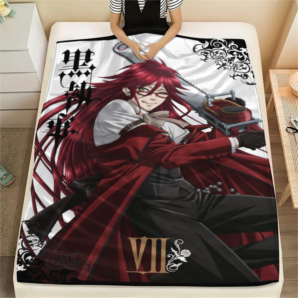 1Pc Black Butler Print Flannel Blanket, High quality Comfortable for All Seasons, Home Decor, Warmth and Comfort, Perfect for Christmas Gifts
