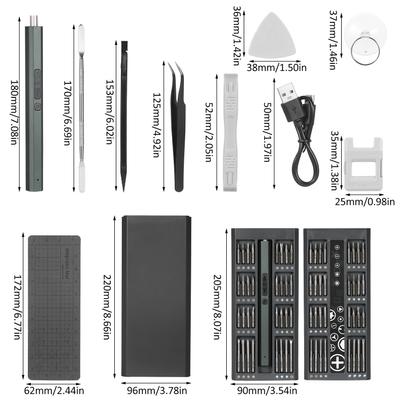 Lithium Electric Screwdriver 82 In 1 Precision Screwdriver Set Precision Hand Screwdriver Bit Set with 64 Magnetic Bits