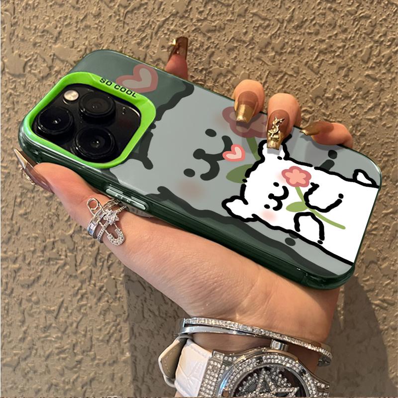 Phone Case Line Puppy Printing for Oppo Reno14 Reno13 Reno12 Reno11 Reno10 Reno8 Reno7 Reno6 Reno5 Pro Plus 5G Matte Back Cover