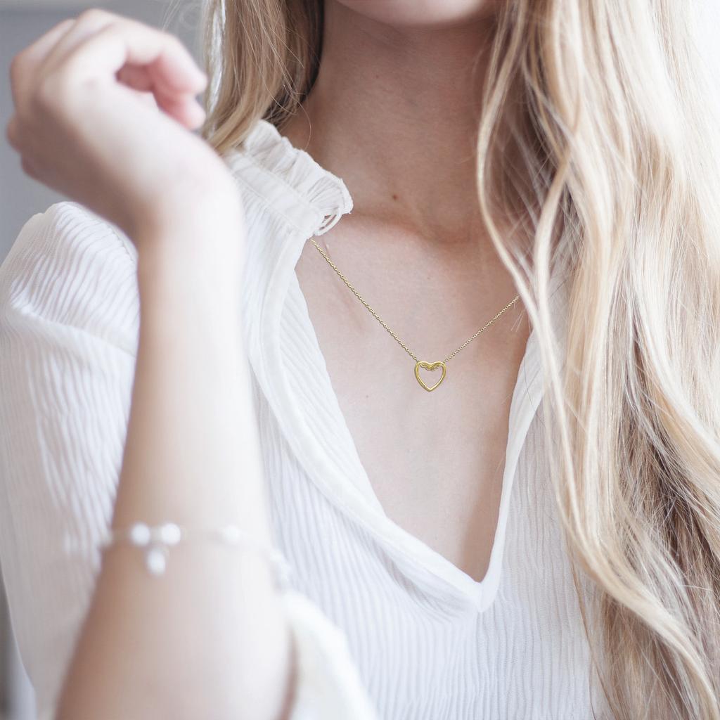 Heart-shaped Glossy Love Necklace Female Simple Personality Love-shaped Clavicle Neck Chain Cross-border