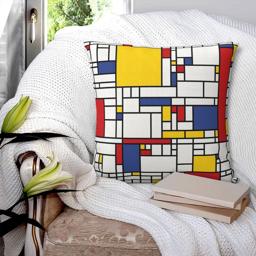 Piet Mondrian Square Pillowcase Pillow Cover Polyester Cushion Decor Comfort Throw Pillow for Home Car