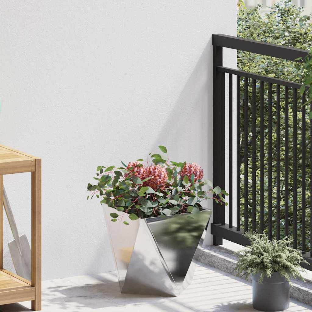 Plant Pot Silver 30 X 30 X 30 Cm Stainless Steel