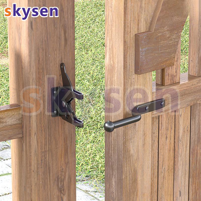 American-Style Carbon Steel Outdoor Gate Latch & Lock for Wooden Fences