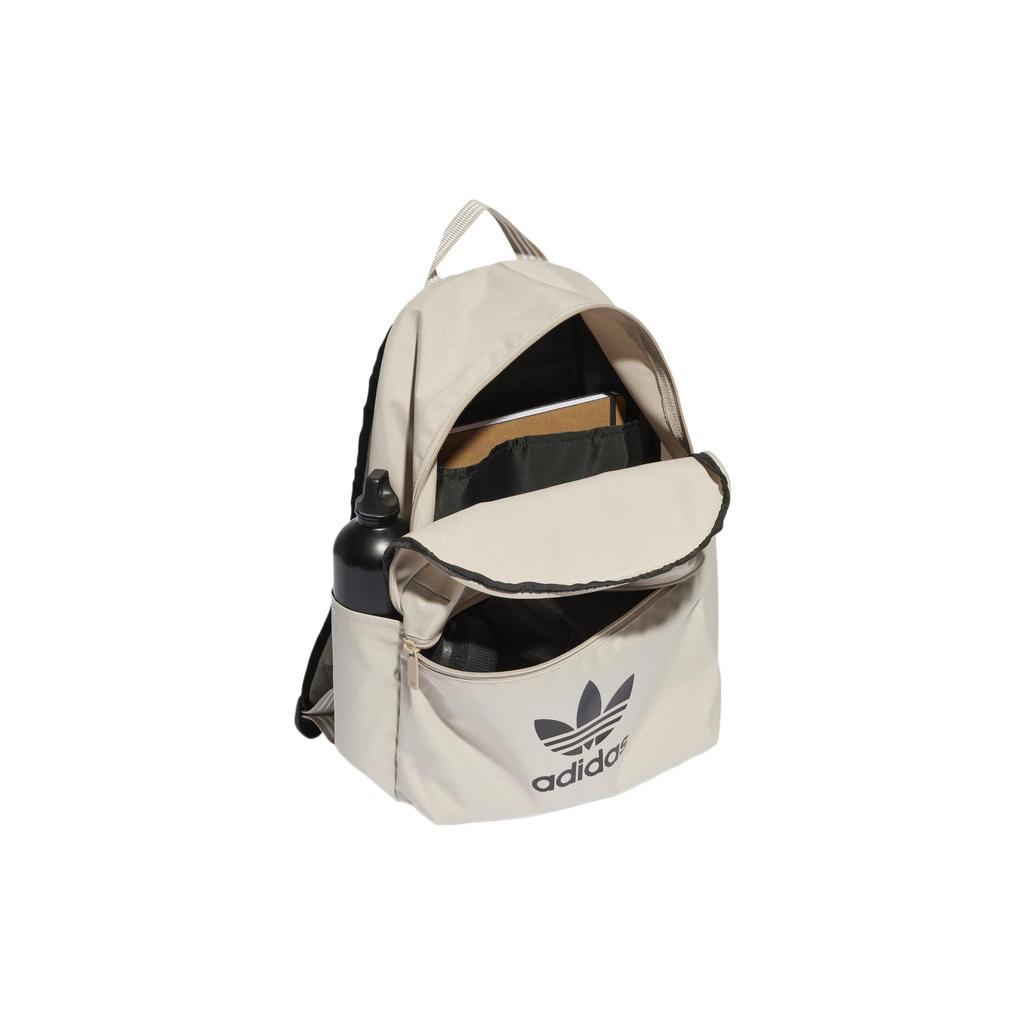 Adidas Originals Three Stripes Sports Zipper Fabric Backpack Unisex Backpacks Beige IL1963