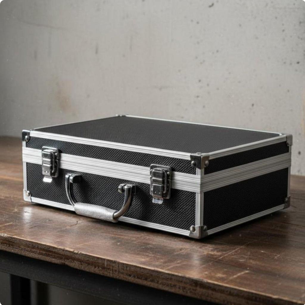 Locking Hard Case Lockable Security Shell Carrying Reinforced Corners Combination Lock Box