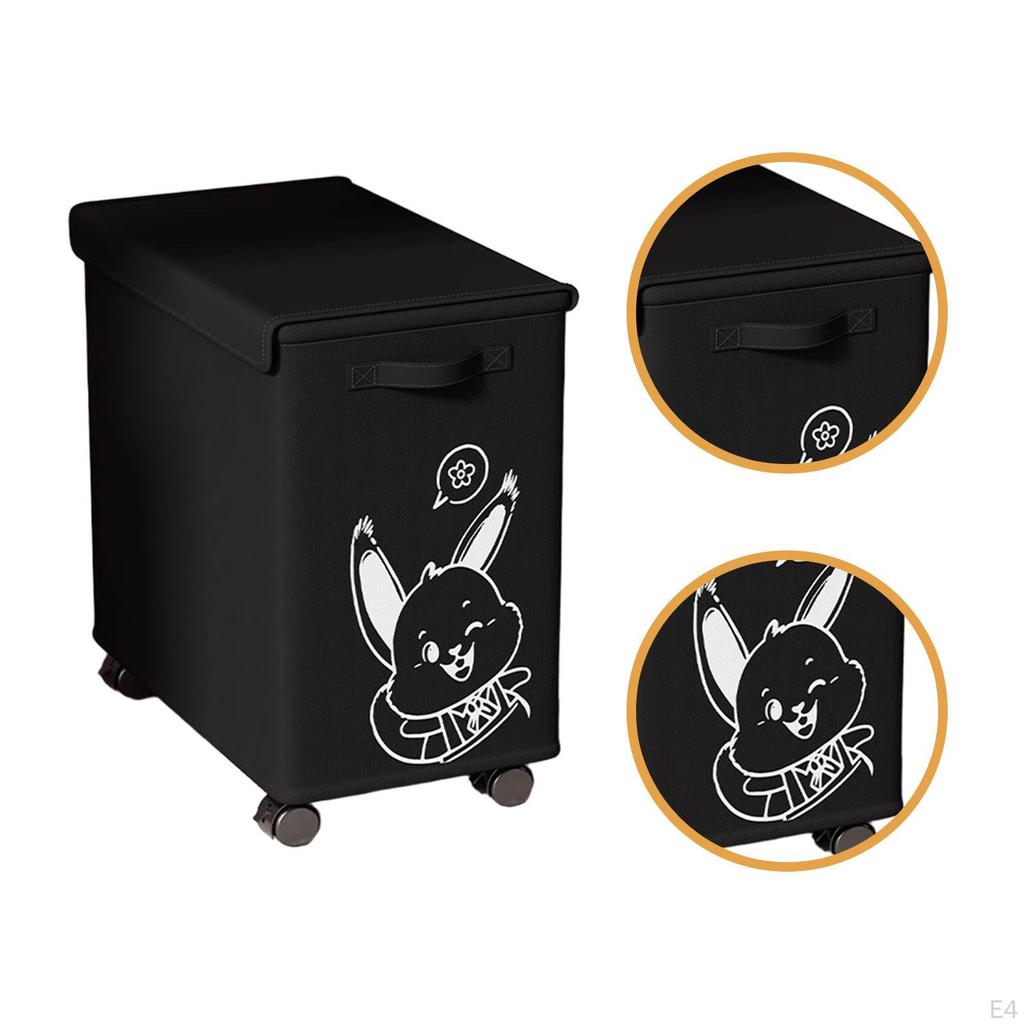 Laundry Basket with Wheels And Lid for Under The Desk, Storage Cafe,