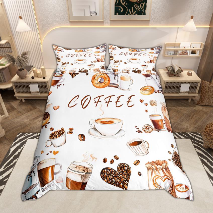 Comforter Homewish Romantic Paris Eiffel Tower Bedding Coffee Cafe Set