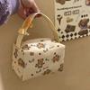 Cute Butter Bear Print Handheld Cosmetic Bag Large Capacity Travel Portable Sundries Storage Bag  Girly Makeup Bags Gifts