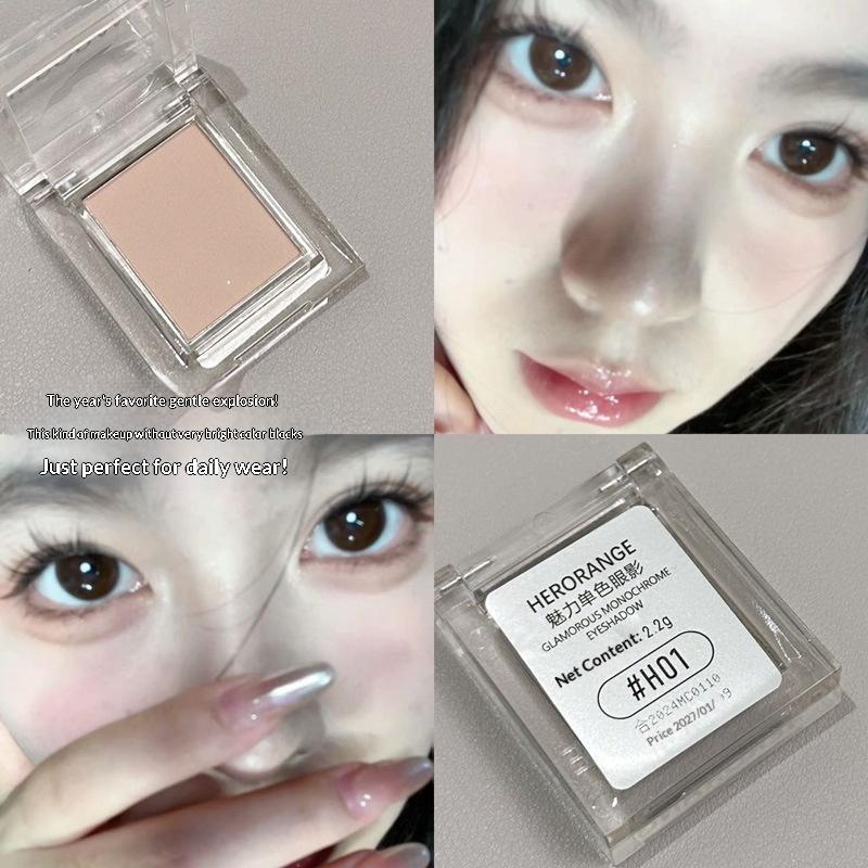 Mini Matte Eyeshadow Peach Pink Blush Nude Brown Face Contour Waterproof Long Lasting Glitter Matte Eyeshadow Primer Base Makeup