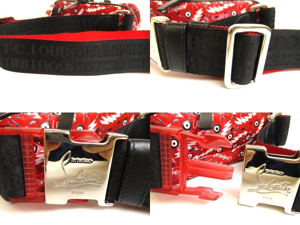 Authentischer Christian Louboutin Roter Nylon Gürtel Hüfttasche Pouch #a946 Aufgearbeitet