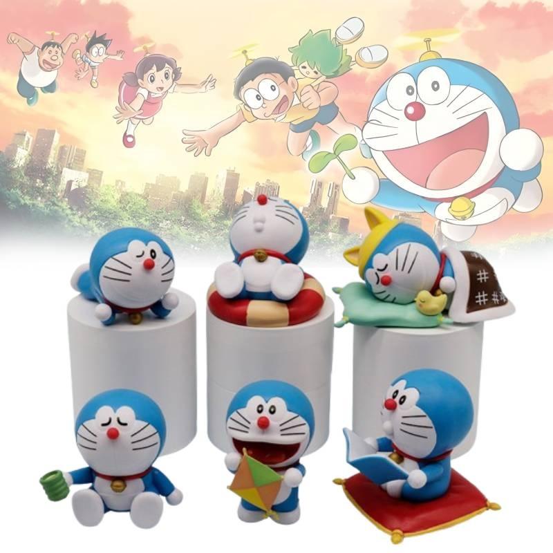 Adorable Doraemon Figurine Cute Pvc Collectible 7cm Relaxing Desktop Decoration Model