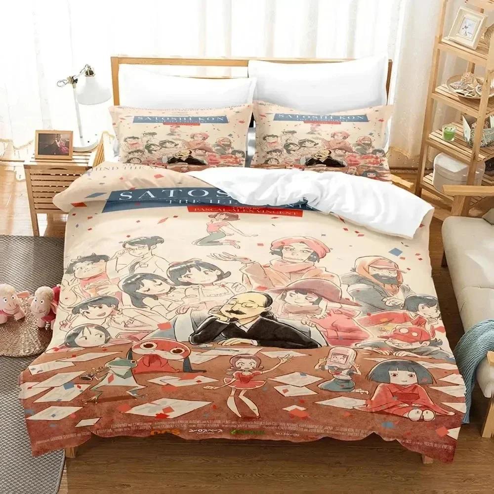 3D Anime Art of Satoshi Kon Bedding Set Duvet Cover Bed Set Quilt Cover Pillowcase Comforter King Queen Size Boys Adult