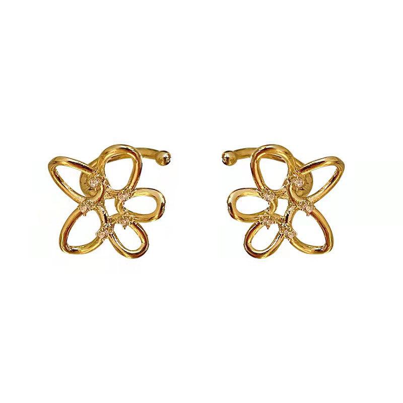 

Niche Design Sense Flowers без пирсинга ушей Циркон Холодный ветер ушные подвески клипсы