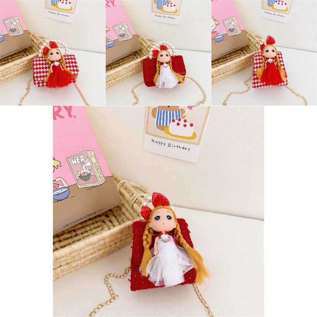Stylish Korean Children's Bag Adorable Princess Pearl Handbag For Daily Use