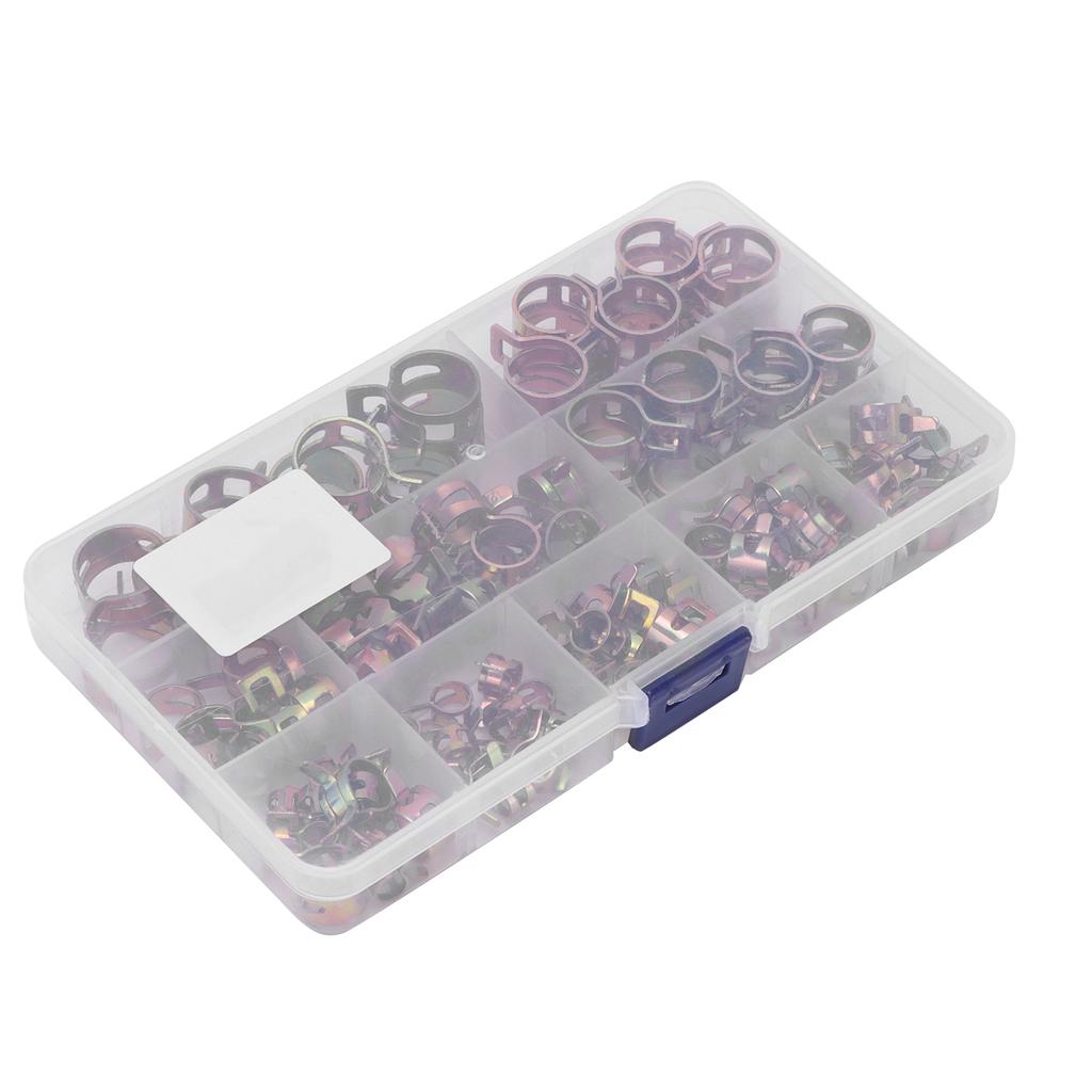 100PCS Spring Band Fuel Line Hose Clip Zinc PlatingColoring 6 7 8 9 10 11 12 14 15 17mm