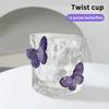 200Ml Butterfly Crystal Glasscup Ins Transparent Beer Juice Milk Glass New Home Exquisite Irregular Whiskey Decorative Glass