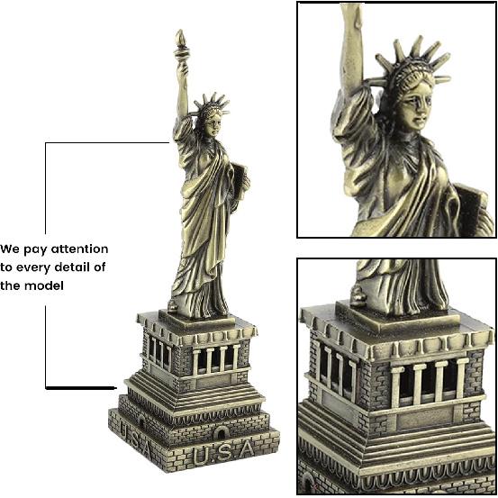 Topyond Statue of Liberty Figurine Souvenir, Metal Building Model, Souvenir and Desk Decoration, Liberty Statue Model for Home, Office, Gift