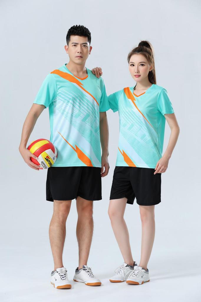Quick-Dry Unisex Volleyball & Badminton Sports Set: Short Sleeve Jersey