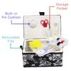 Classic Sewing Black and White Classic Floral Fabric Wooden Craft Storage Sewing Home Year D&D Box, Pattern, Box, Basket, Christmas/New Gift,