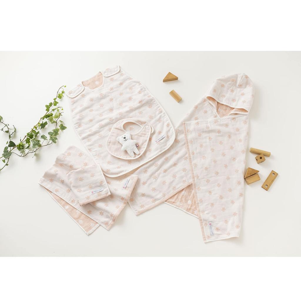 Stylem Imabari Made In Baby Gift 1 Hooded Bath Poncho 1 Sleeper 1 Hand Towel 1 Face Towel 1 Bib 1 Squeeze Toy Pink First A Perfect Baby Gift for Made