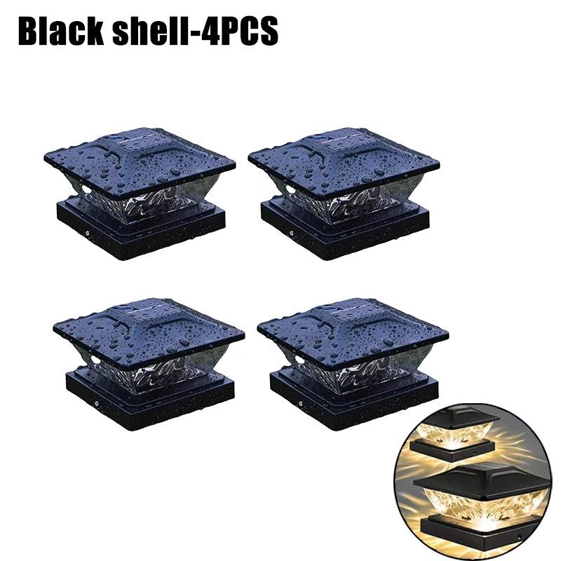 Outdoor Solar Post Cap 2 Modes Fence Light LED Post Lamp Solar Powered Waterproof For Wood Posts Yard Garden Outside