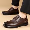 2026 Men's Business Genuine Leather Shoes Men Soft Comfortable Casual Walking Shoes Cowhide Male Lace-Up Anti-Slip Flat Footwear