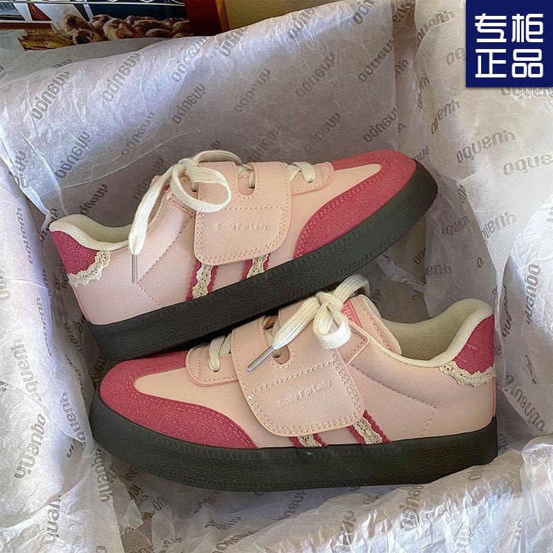 Dopamine Niche Velcro German Training Shoes Women's Spring New Versatile College Style Light Sports and Leisure Shoes