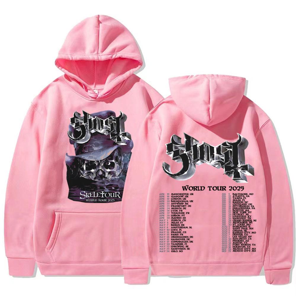 Band Ghost Skeletour World Tour 2025 Merch Hoodie Herren Damen Mode Hip Hop Cooles Sweatshirt Hochwertige Hoodies Streetwear Tops