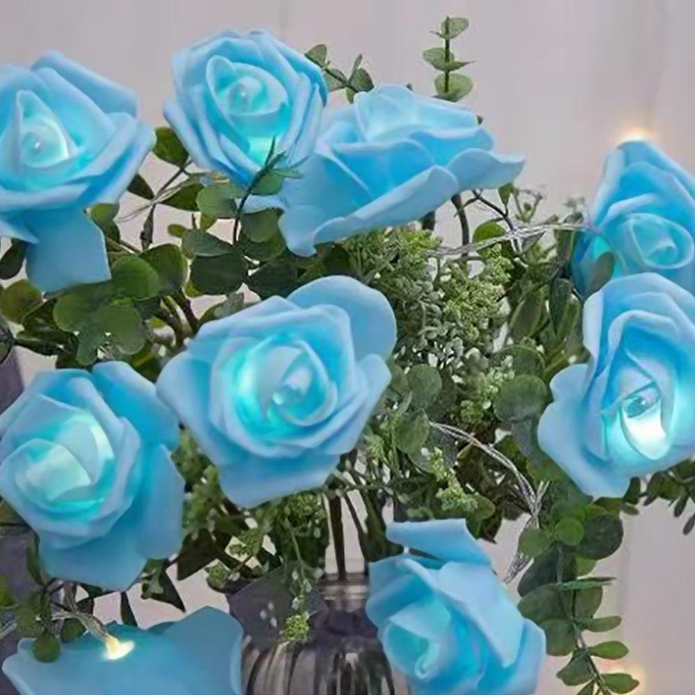 Romantic LED Rose String Lights 1.5/3 M Flower Garland Rose Flower Lights 10/20 LED Warm White Fairy Lights Bedroom Decor