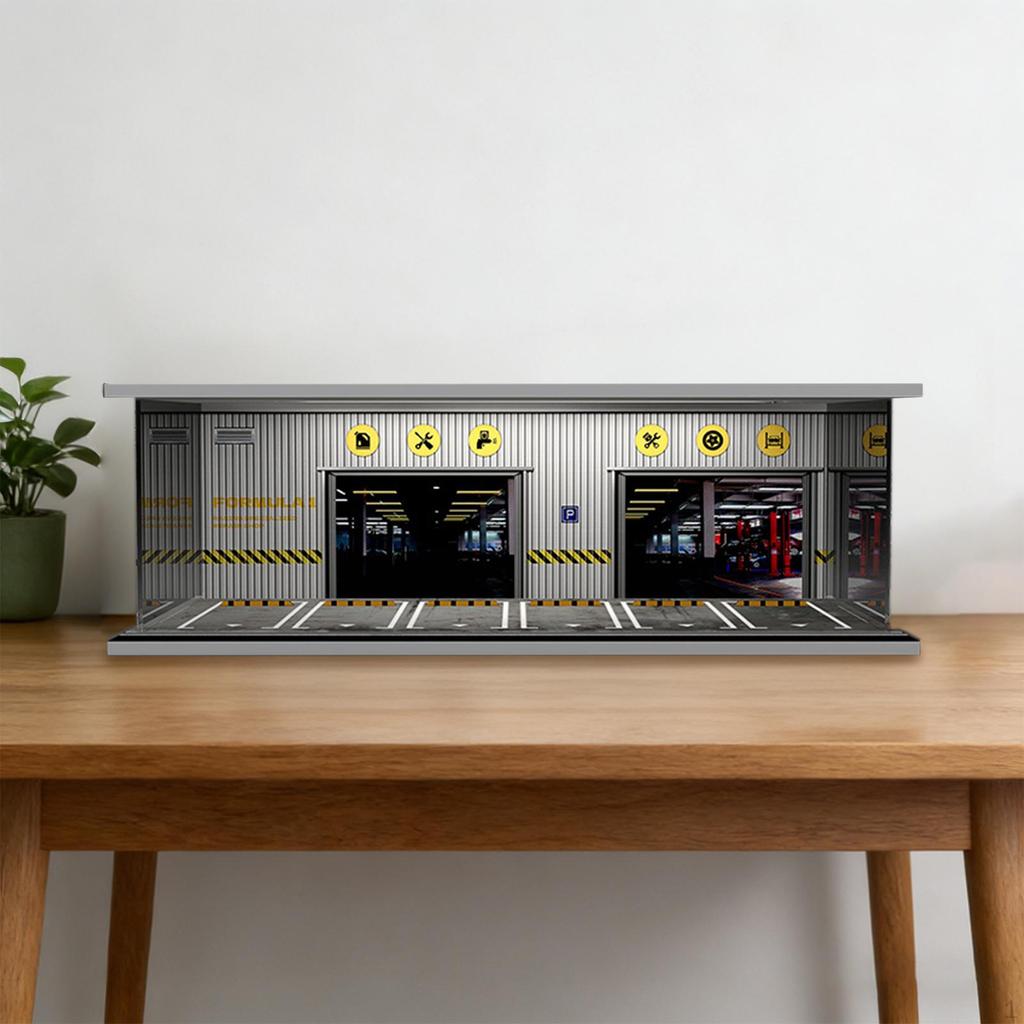 1/64 Model Car Display Case Diorama Desktop Decoration Toy Storage Box Showcase Organizer