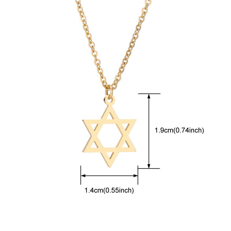 Minimalist Stainless Steel Star of David Necklace for Women